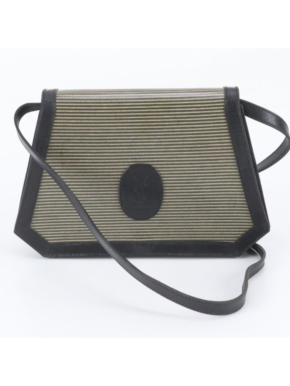 Saint Laurent Vintage YSL Leather Shoulder Bag Crossbody Black